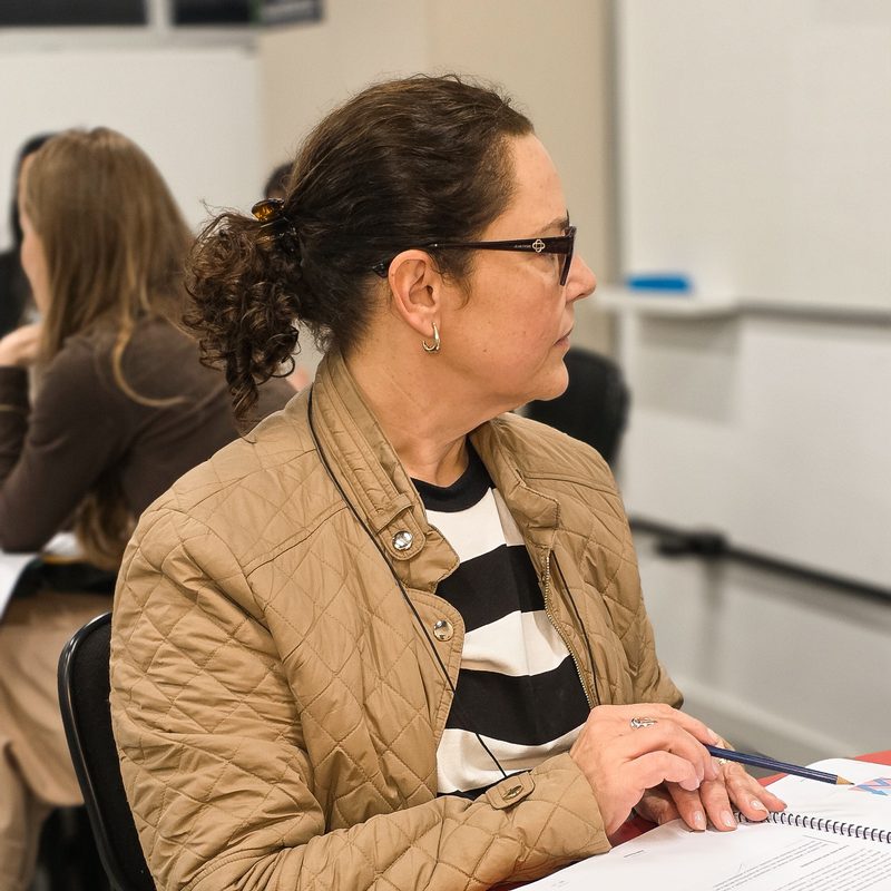 Participante durante uma atividade da Formação